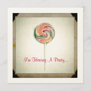 PHOTOGRAPHIE vintage INVITATION DU PARTI LOLLIPOP