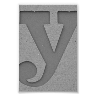 Photographie Y3 4x6 noir et blanc de lettre