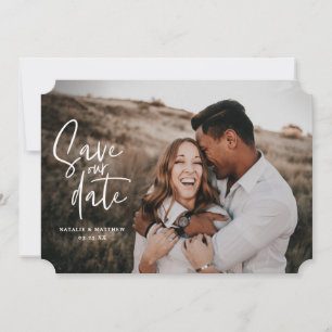 Photographisches geometrisches Hochzeits-mit Save The Date