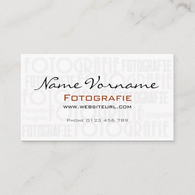 Photography Visitenkarte (Vorderseite)
