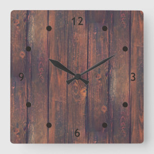 Photography - WOOD BOARDS + your ideas Quadratische Wanduhr