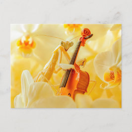 Photorealistic Praying Mantis Playing Cello Postkarte