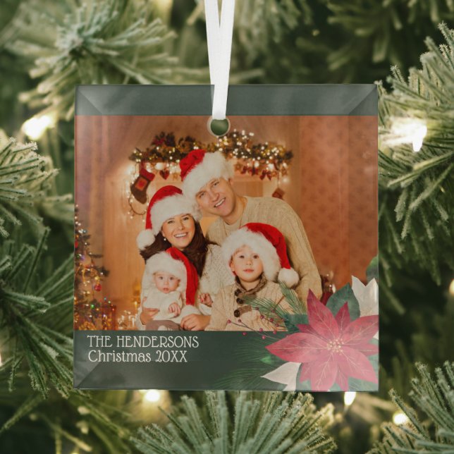 Photos de famille Ornement de Noël Poinsettia (Insitu)