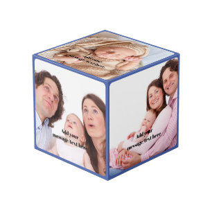 Photos de famille personnalisées   Cube photo bleu