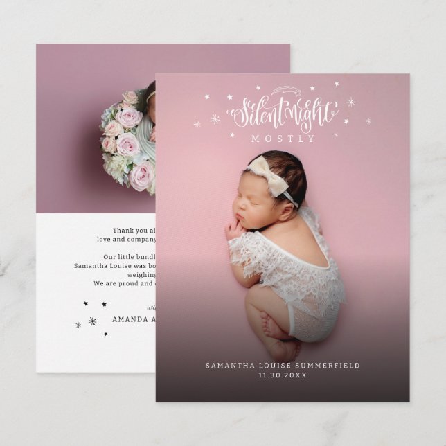 Photos de Noël Faire-part de naissance de Noël (Devant / Derrière)