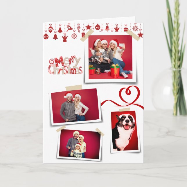 Photos modifiables de la carte de famille de Noël (Devant)