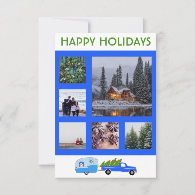 PHOTOS PERSONNALISÉES Camper Trailer Carte de Noël (Devant)