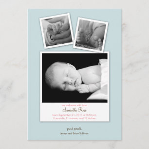 Photos simples Faire-part de naissance bébé (bleu)