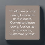 Phrase anpassen elegant beige grün weiß fotoplatte<br><div class="desc">Phrase anpassen elegant beige graue weiße Plakette anpassen, mit Namen, Phrase oder Text personalisieren</div>