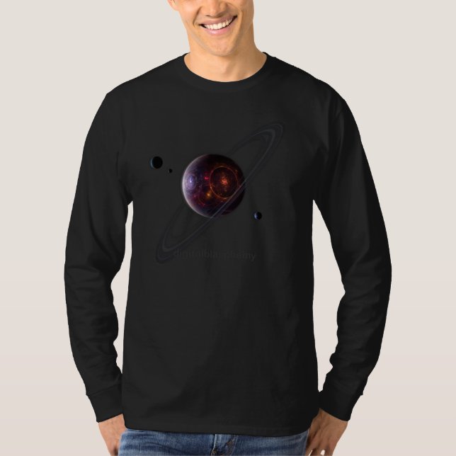 Phraxis_T - langes Hülsen-Schwarzes T-Shirt (Vorderseite)