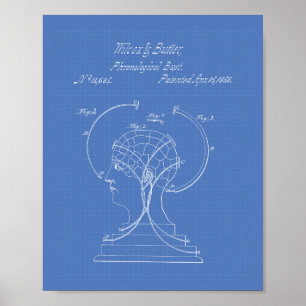 Phrenologische Büste 1856 Patent Art Blueprint Poster