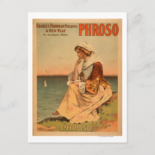 Phroso Woman am Strand Theatrales Poster Postkarte (Vorderseite)
