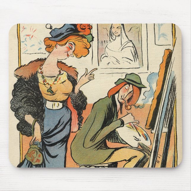 Phryne: Karikatur des Modells eines Künstlers Mousepad (Vorne)