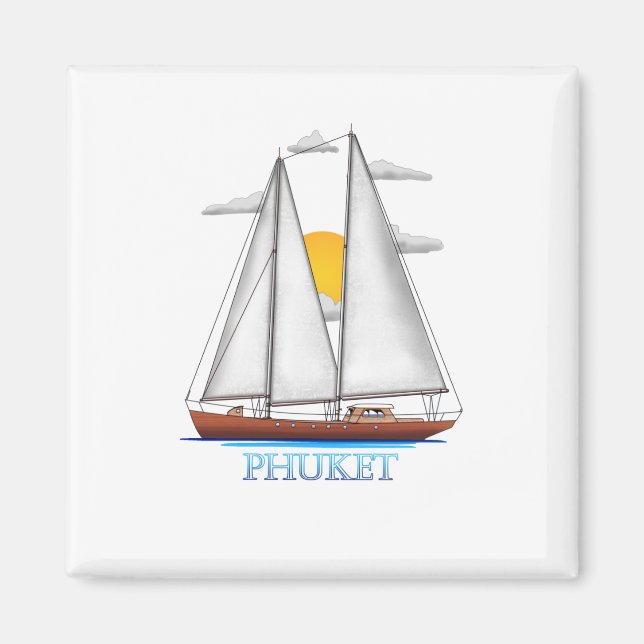 Phuket Coastal Nautical Sailing Magnet (Vorne)