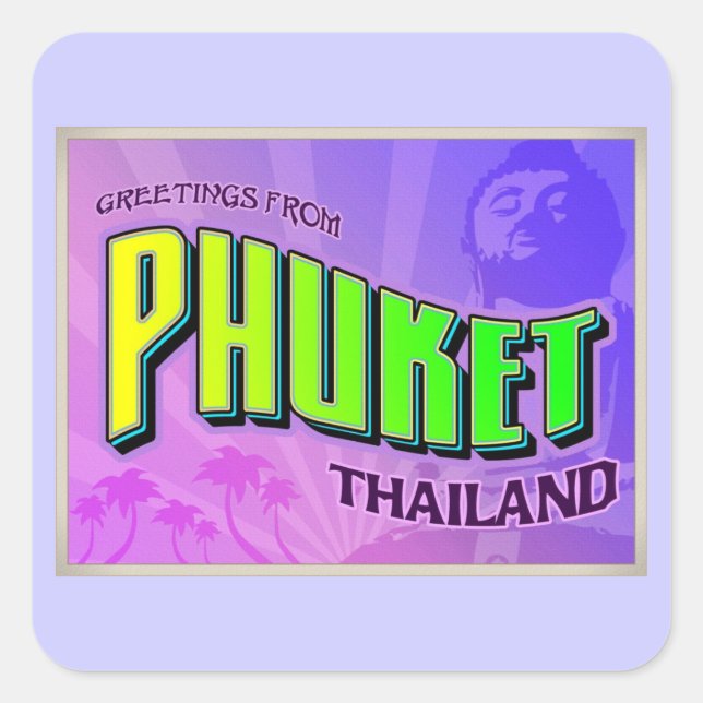 PHUKET QUADRATISCHER AUFKLEBER (Vorderseite)