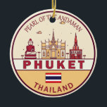Phuket Thailand City Skyline Emblem Keramik Ornament<br><div class="desc">Phuket minimalist,  colorful art design featuring monuments and landmarks of the city in Thailand.</div>