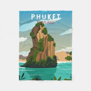 Phuket Thailand Retro Fleecedecke