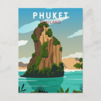 Phuket Thailand Retro Postkarte