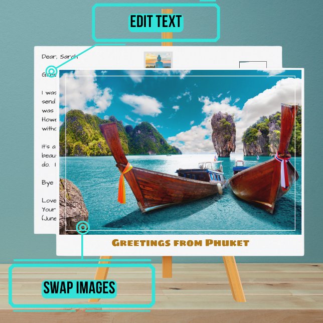 Phuket Thailand Seascape Modern Postkarte (Please enjoy our postcards and see the others in the collection.)