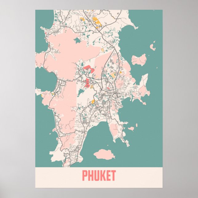 Phuket - Thailand Skihütte Karte Poster (Vorne)