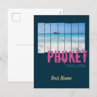 Phuket Thailand Vintag Beach Panorama Souvenir