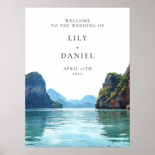 Phuket Thailand Wedding Welcome Sign Poster (Vorne)