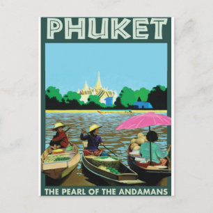 Phuket Vintage Travel Poster. Postkarte
