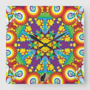Phyletic Kaleidoskop Quadratische Wanduhr
