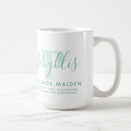 Phyllis Name Bedeutung und P monogramm grüner Text Kaffeetasse