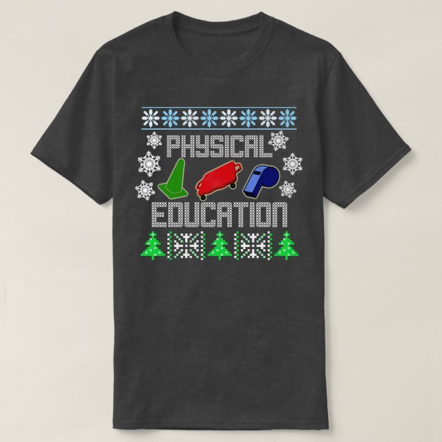 Phys Ed Ugly Christmas Sweater TShirt (Design vorne)