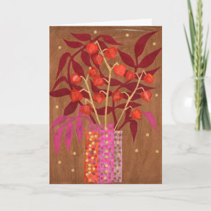 Physalis Chinese Lanterns Papier Collage Floral Ar