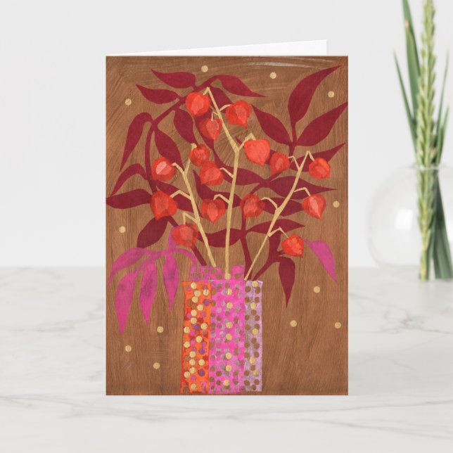 Physalis Chinese Lanterns Papier Collage Floral Ar (Devant)