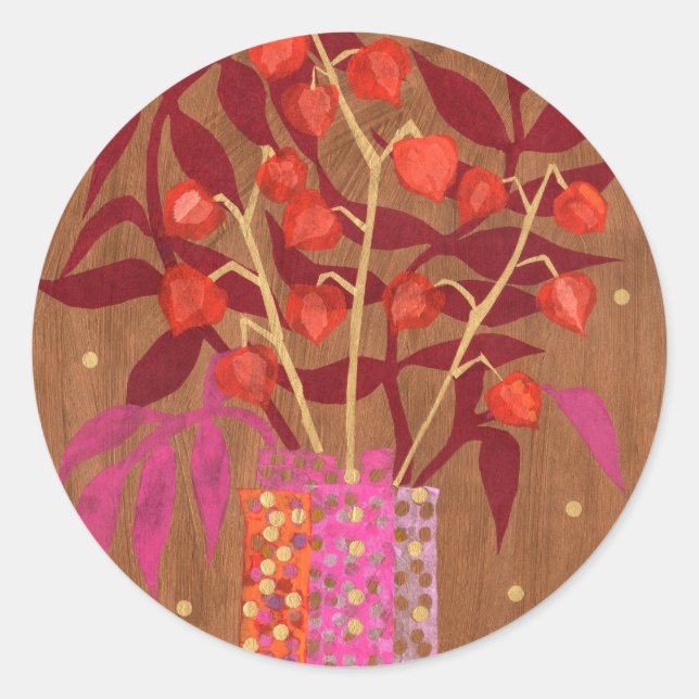 Physalis Lanternes chinoises Sticker floral d'auto (Devant)