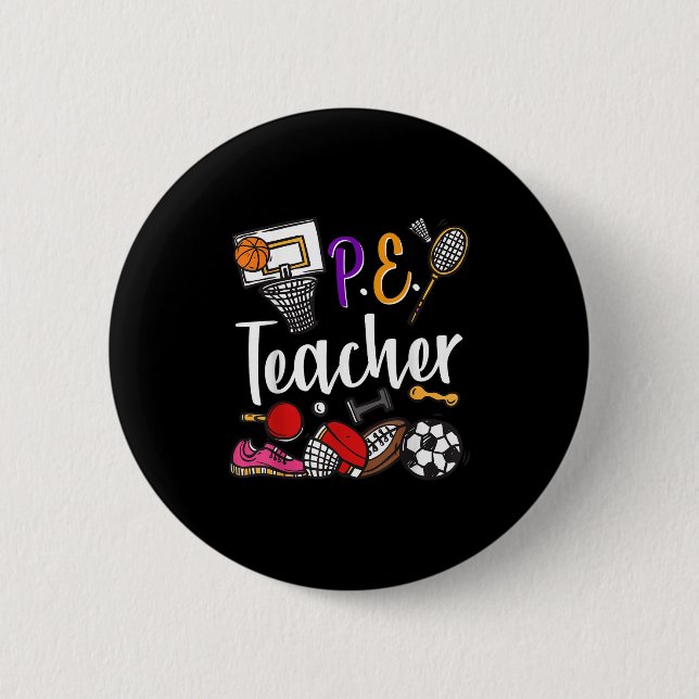 Physical Education Teacher Proud Pe Teacher Srts C Button (Vorderseite)