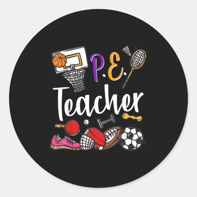 Physical Education Teacher Proud Pe Teacher Srts C Runder Aufkleber (Vorderseite)