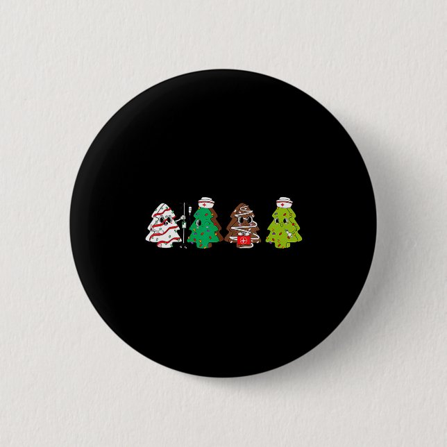 Physical Therapy Christmas Cake Tree Nurse Xmas Pa Button (Vorderseite)