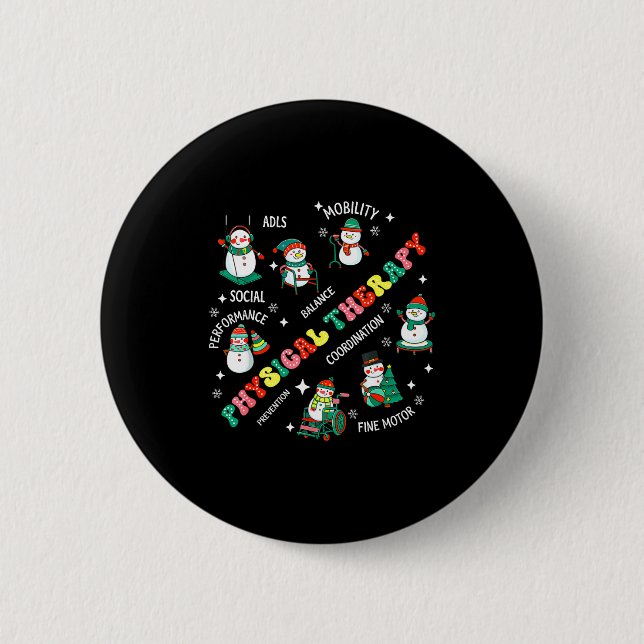 Physical Therapy Christmas Snowman Pt Physical The Button (Vorderseite)
