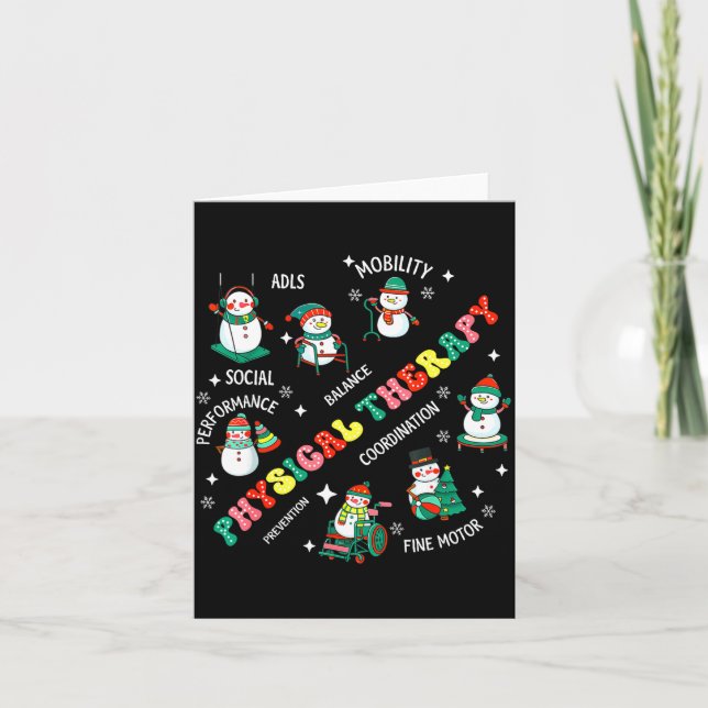 Physical Therapy Christmas Snowman Pt Physical The Karte (Vorderseite)