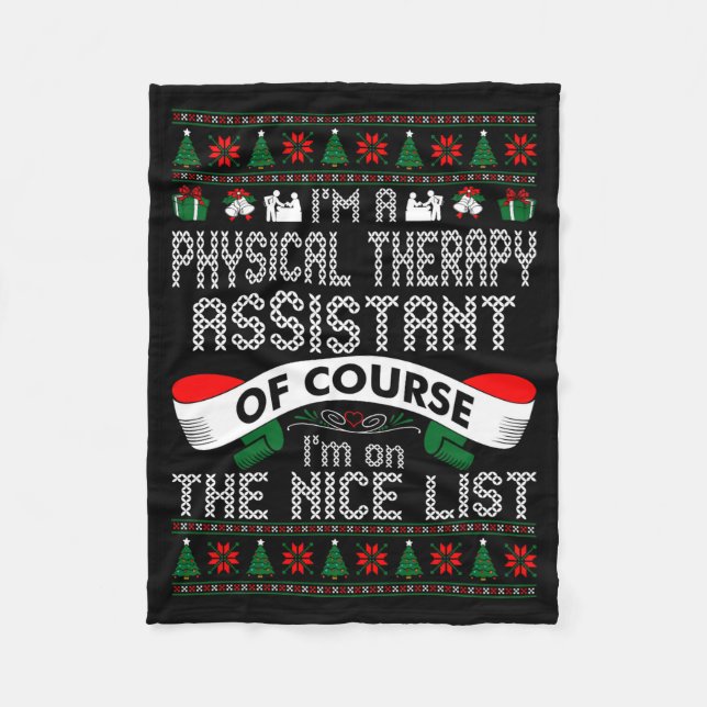 Physical Therapy Istant On Nice List Christmas  Fleecedecke (Vorderseite)