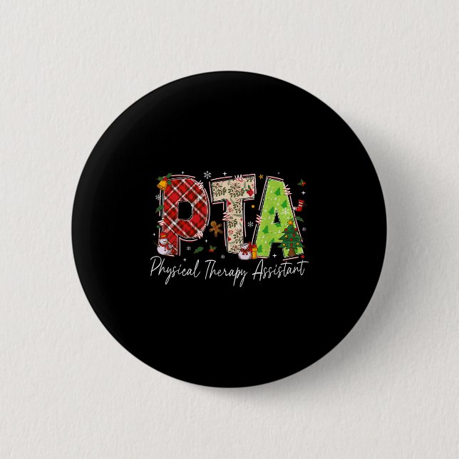 Physical Therapy Therast Istant Pta Santa Christma Button (Vorderseite)