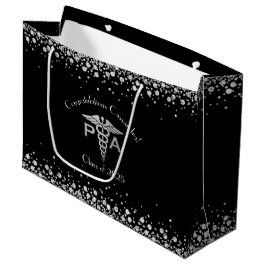 Physician Assistant PA Graduation Black Silver Große Geschenktüte