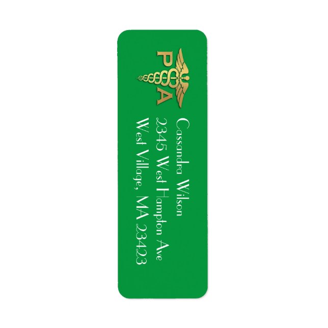 Physician Assistant PA Graduation Green Gold (Vorne)