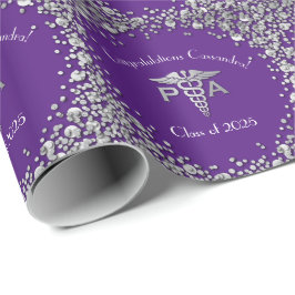 Physician Assistant PA Graduation Purple Silver Geschenkpapier