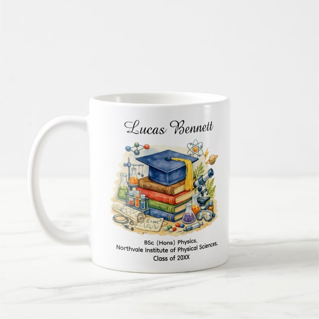 🎓Physicist’s Milestone Graduation Mug Kaffeetasse (Links)