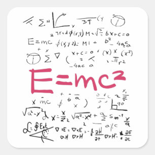 Physics and Math Formulas EMC2 Quadratischer Aufkleber