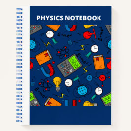 PHYSICS ICONS(BLAU) NOTEBOOK NOTIZBUCH