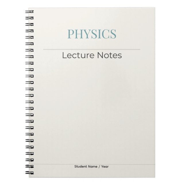 Physics Notebook – Minimal Academic Edition Notizblock (Vorderseite)
