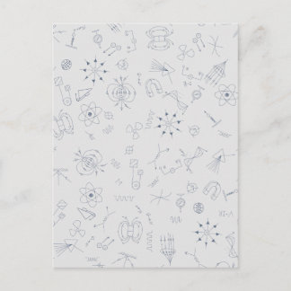 Physics scientific symbols pattern Postcard Postkarte