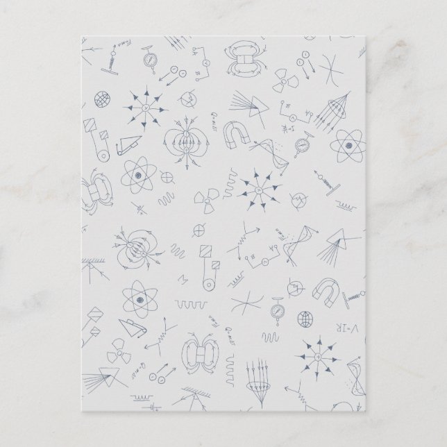 Physics scientific symbols pattern Postcard Postkarte (Vorderseite)