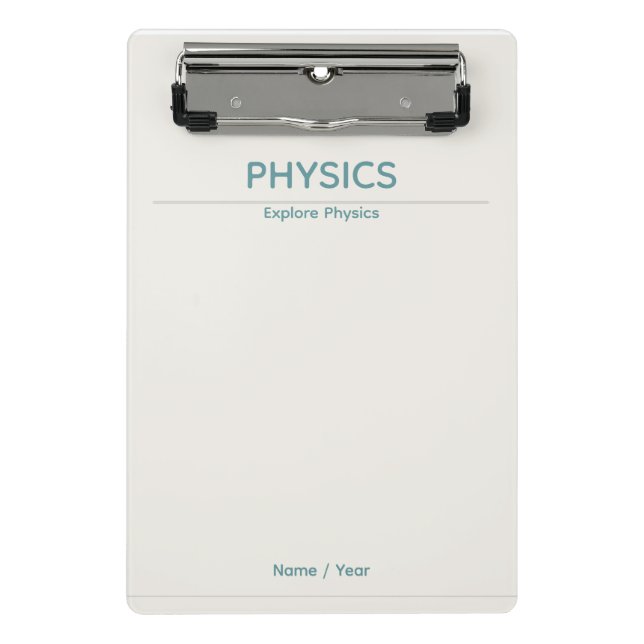 Physik-Clipboard – Minimales Design| Benutzerdefin Mini Klemmbrett (Vorderseite)